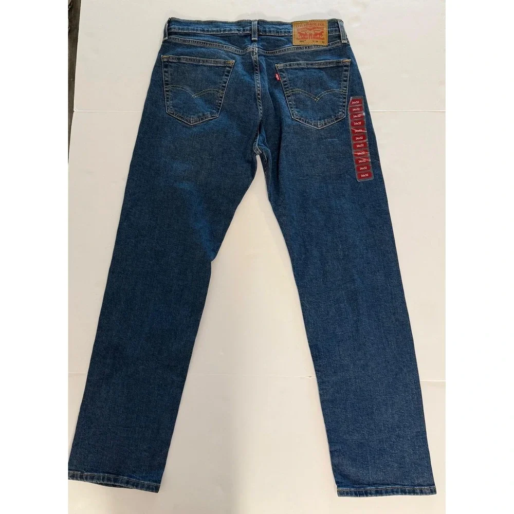 Levis 505 Regular Fit Mens Jeans 34x32 Medium Wash Straight Leg Denim